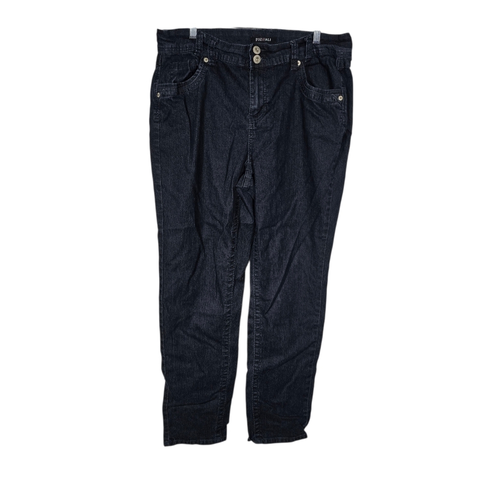Roz & Ali Size 14 Blue Denim Straight Leg Jeans Pants